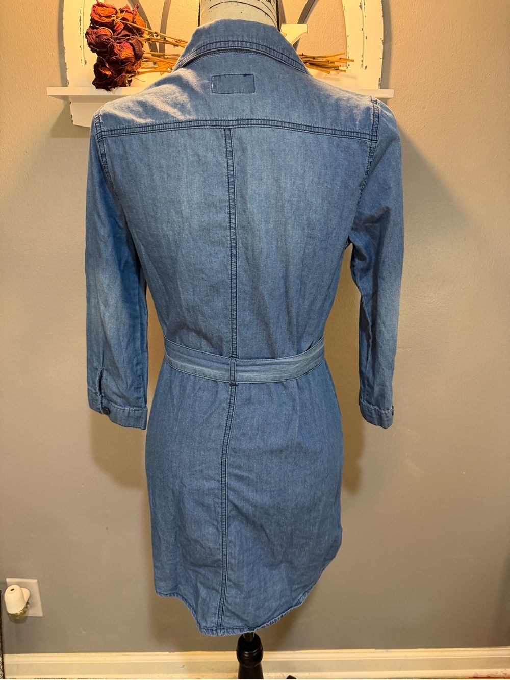 CI SONO Denim Shirt Dress in Light Blue Wash Sz S - Picture 5 of 7